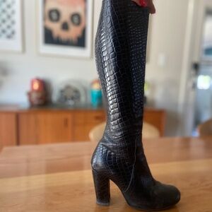 Fluevog High Snakeskin Boots U Heel